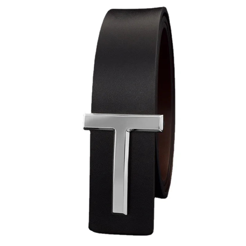 Men's Casual Metal and Cowskin Belt