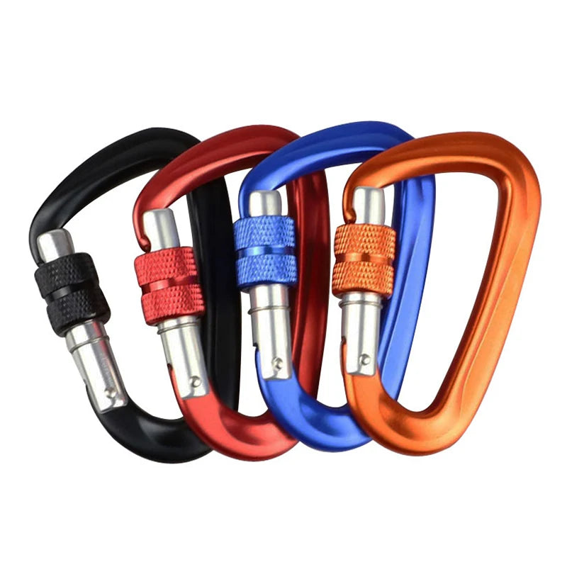 12KN Climbing Carabiner D Shape Quickdraws Professional Climbing Buckle Lock Security Safety Lock Outdoor Climbing Equipment