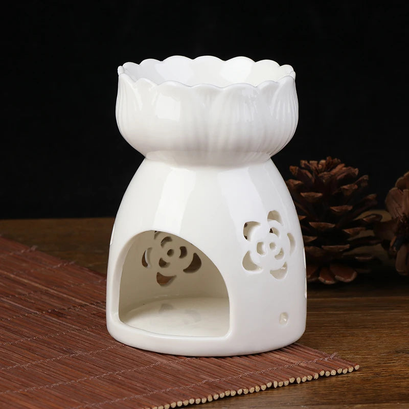 1pc Ceramic Candle Holder Oil Incense Burner Essential Aromatherapy Oil Burner Lamps Porcelain Home Living Room Decoration