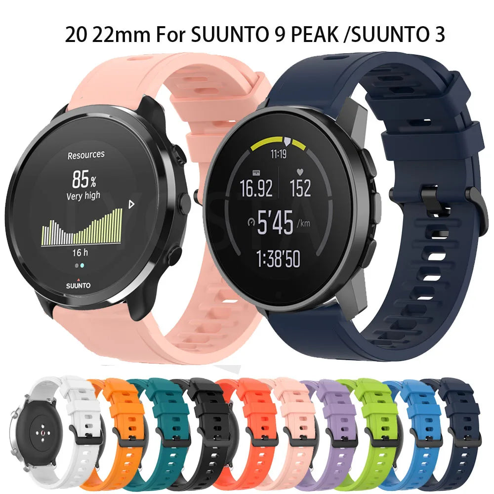 For SUUNTO 5/9 PEAK Pro/RACE S Watch Strap Sport Bracelet Silicone Watchband 22 20mm Wirstand For SUUNTO 3 Fitness Easy Install