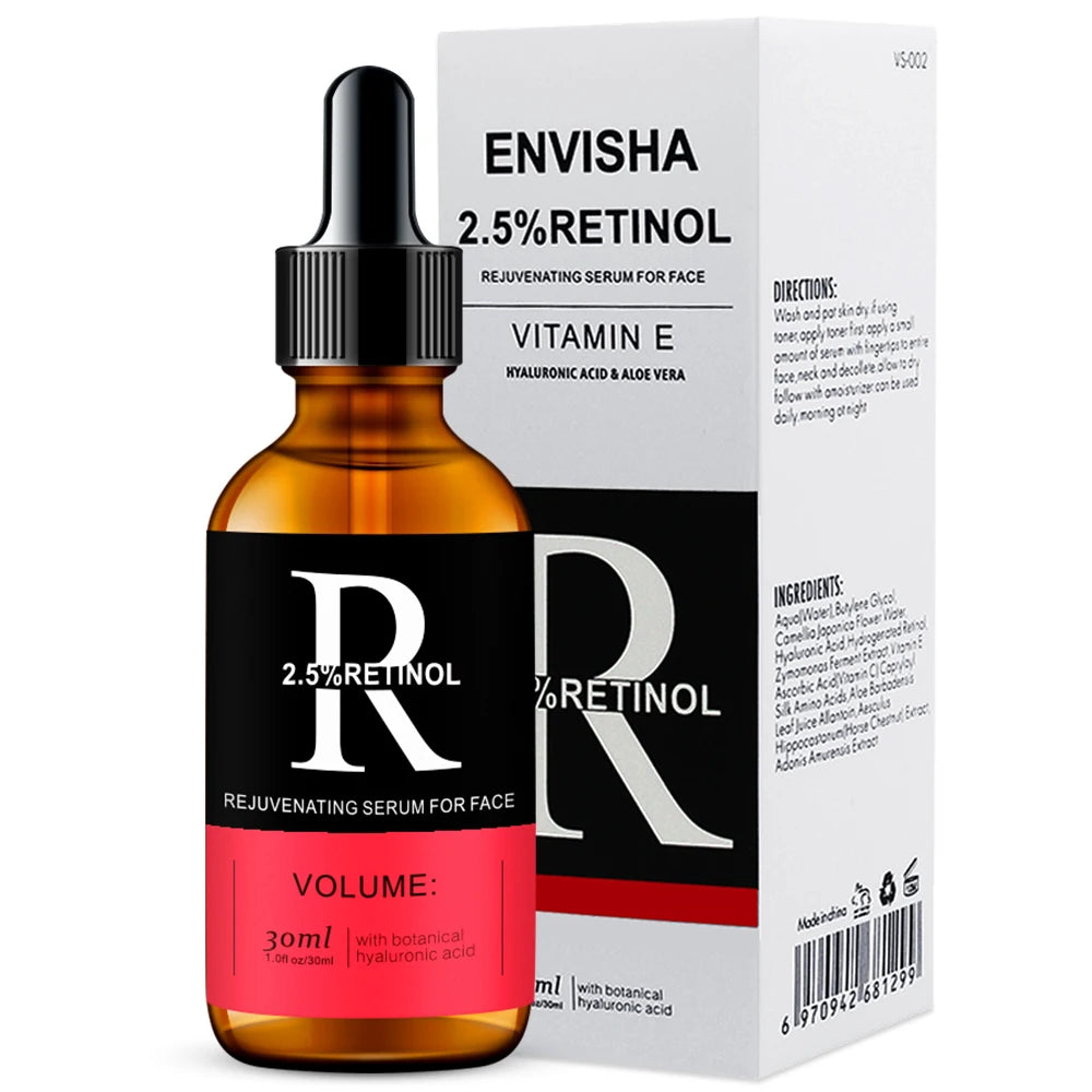 ENVISHA Retinol Facial Serum Hyaluronic Acid Vitamin C Anti-Wrinkle Aging Whitening Skin Care Shrinking Pores Moisturizing