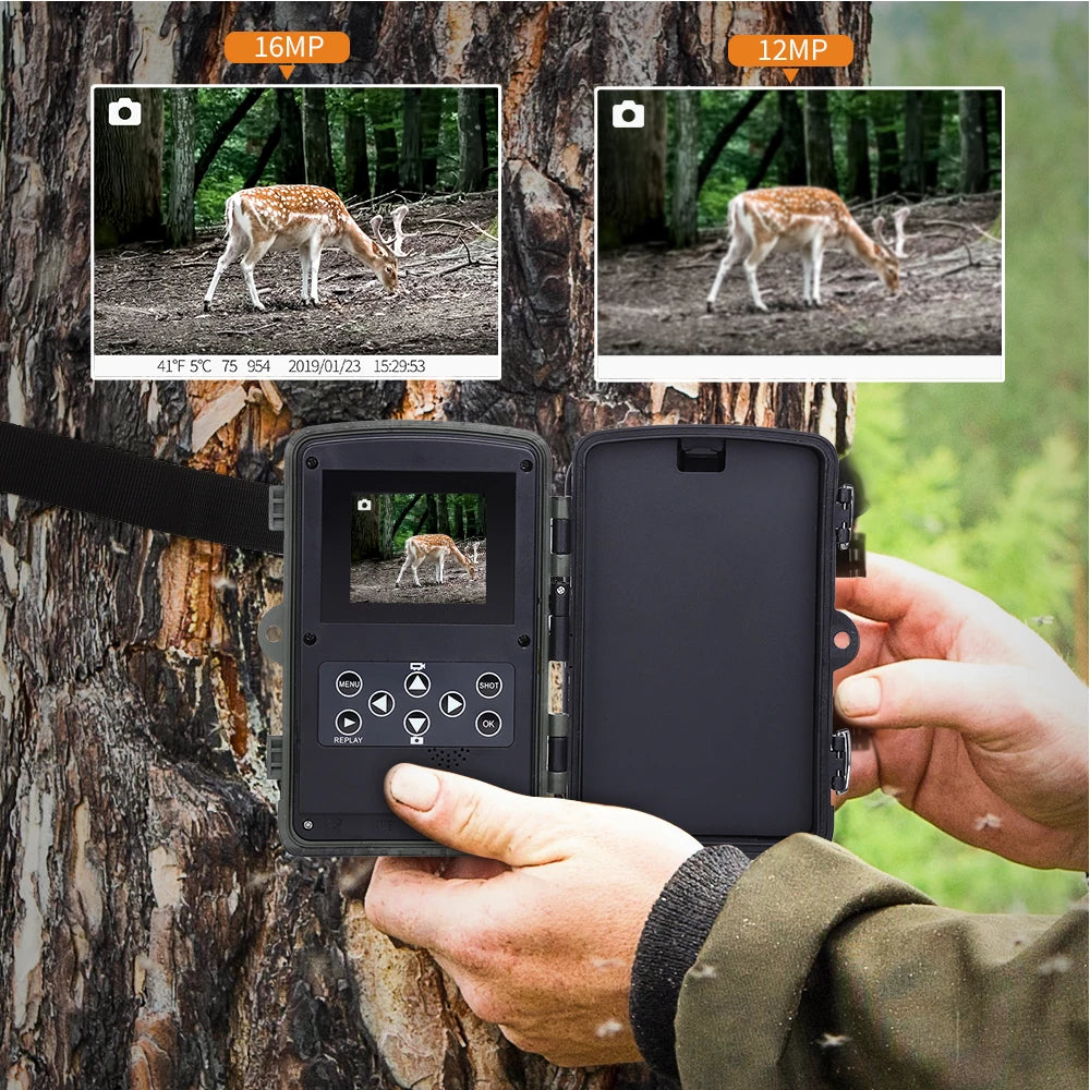 20MP 1080P Outdoor Hunting Trail Camera with 5000 MAh Lithium Battery IP65 Waterproof Game Cam Photo Traps Wild Surveillance