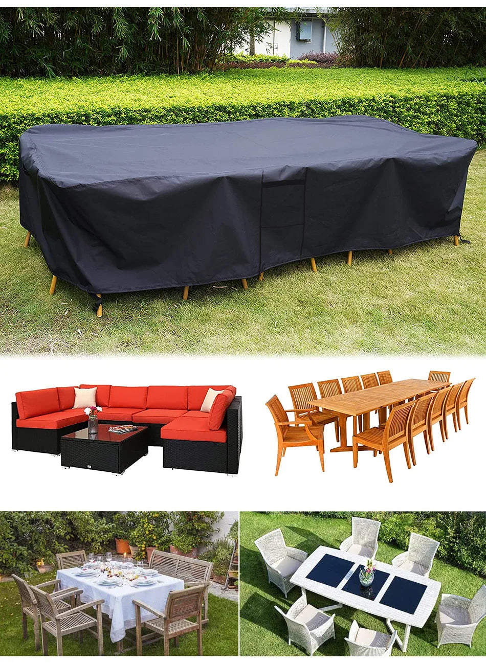 55 Sizes HEAVY DUTY Outdoor Waterproof Patio Furniture Set Cover Garden Rain Snow Wind-Proof Anti-UV Cover for Sofa Table Chair