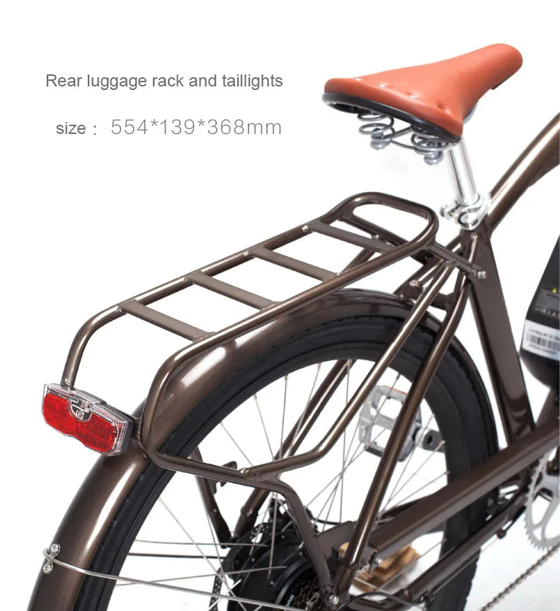 26inch electric bicycle 48V500W high speed motor electric road bicycle Retro ebike lightweight frame  Comfortable saddle road