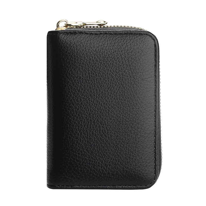 Anti-Degaussing Zipper Bank Driver's License Compact Card Holder