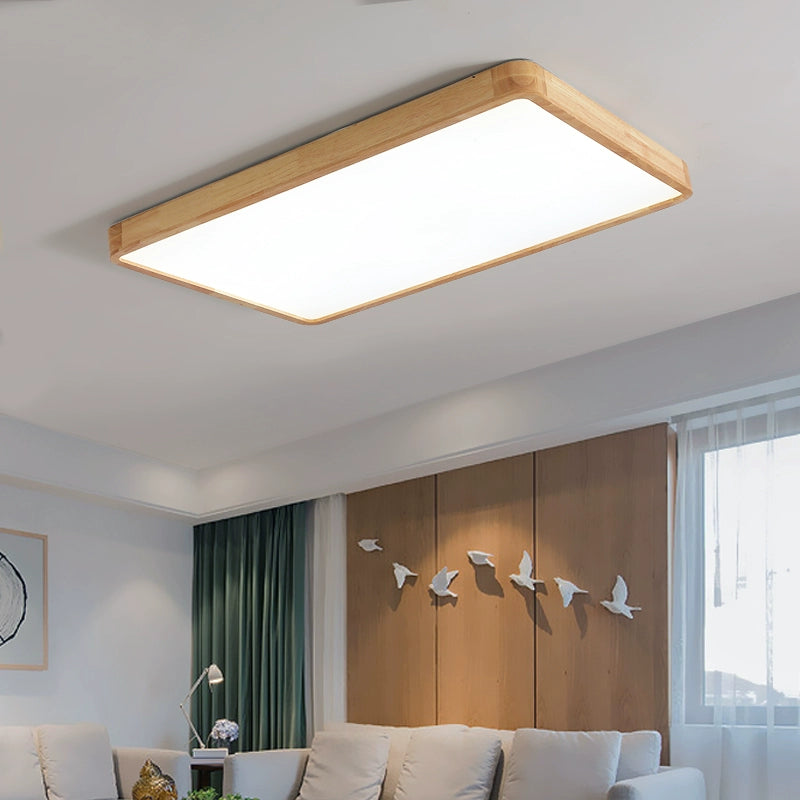 Ultra-Thin Solid Wood Raw Wood Master Bedroom Light LED Ceiling Light Living Room Dining Room and Study Room Balcony Aisle round Eye Protection