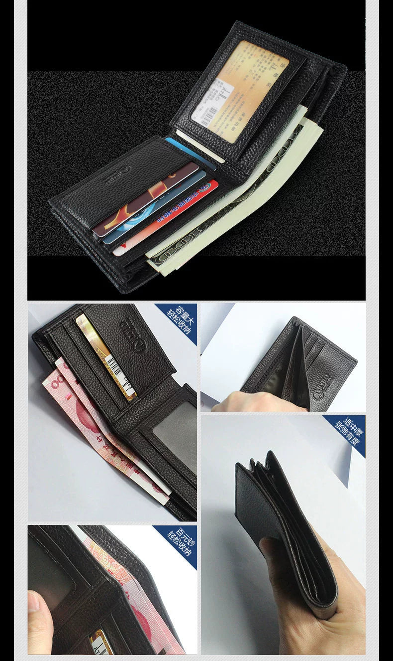 Kangaroo Leather Men with Zipper Driver's License Wallet