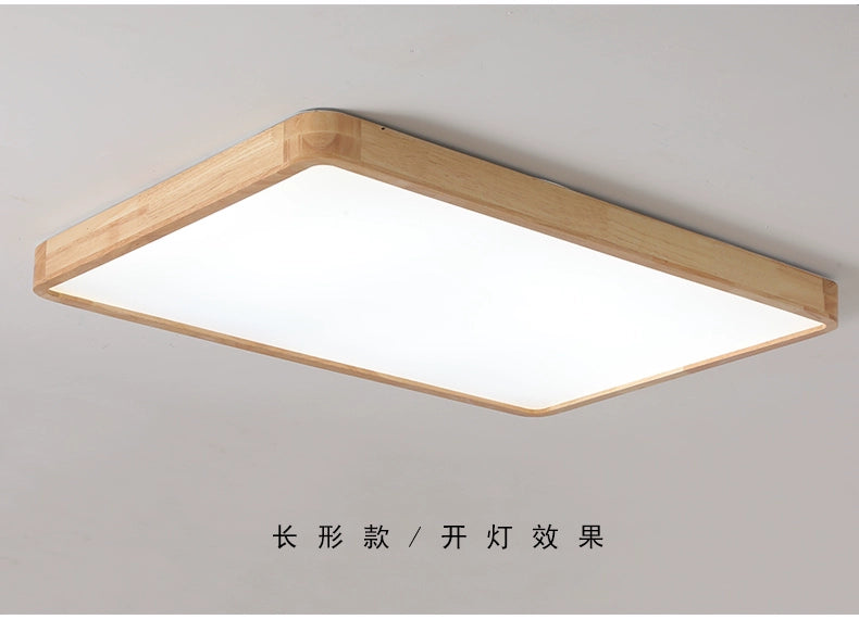 Ultra-Thin Solid Wood Raw Wood Master Bedroom Light LED Ceiling Light Living Room Dining Room and Study Room Balcony Aisle round Eye Protection