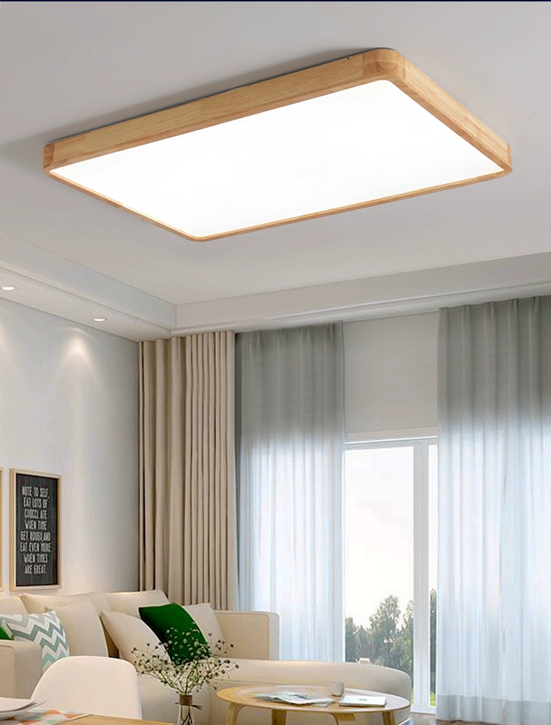 Ultra-Thin Solid Wood Raw Wood Master Bedroom Light LED Ceiling Light Living Room Dining Room and Study Room Balcony Aisle round Eye Protection