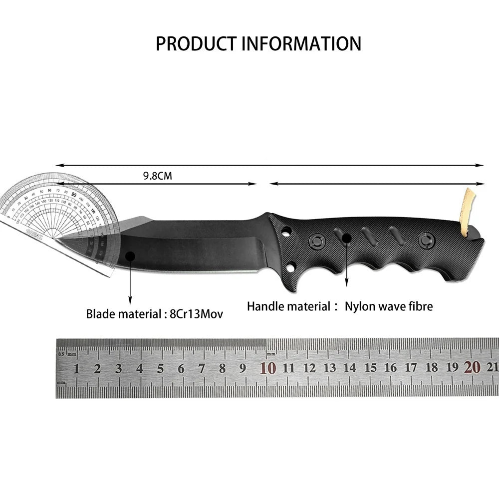 Portable Full Tang Tactical Fixed Knife 8Cr13Mov Blade G10 Handle Outdoor Hunting Camping Knives Military Self-defense EDC Tool