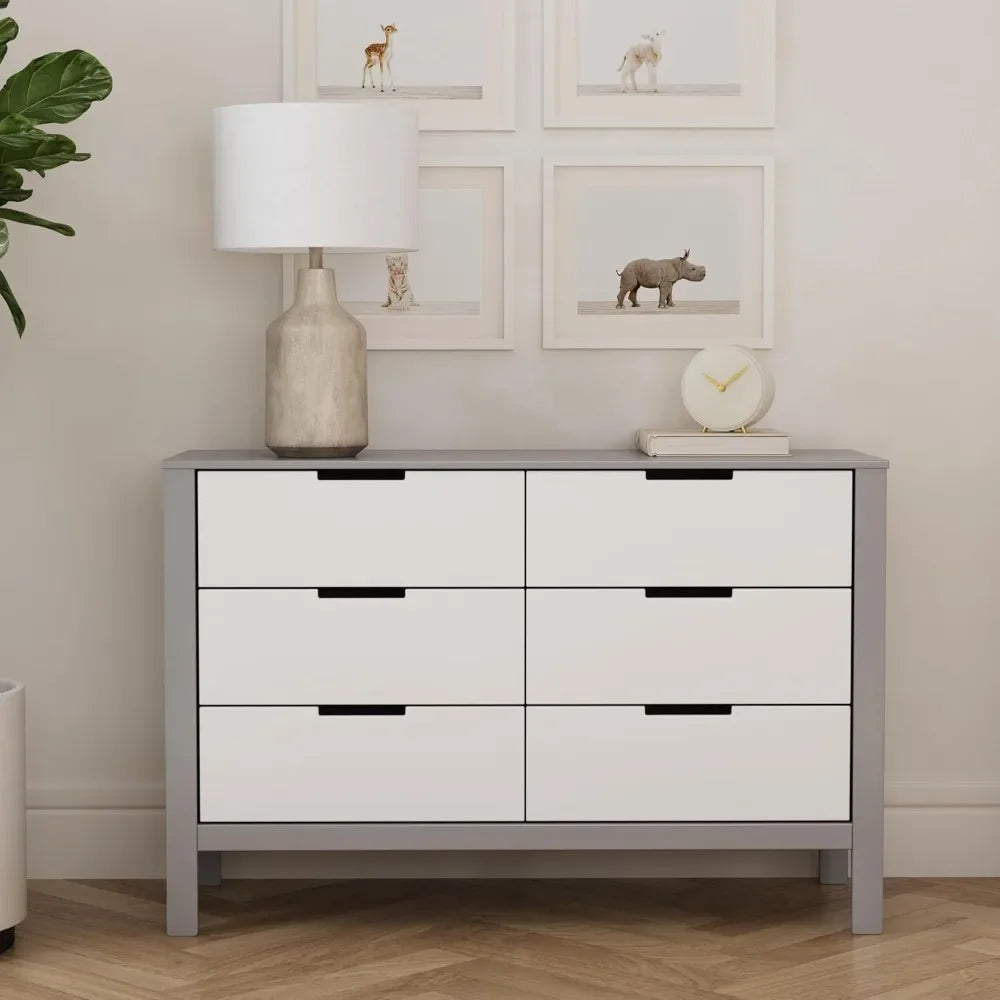 by DaVinci Colby 6-Drawer Dresser in Grey and White