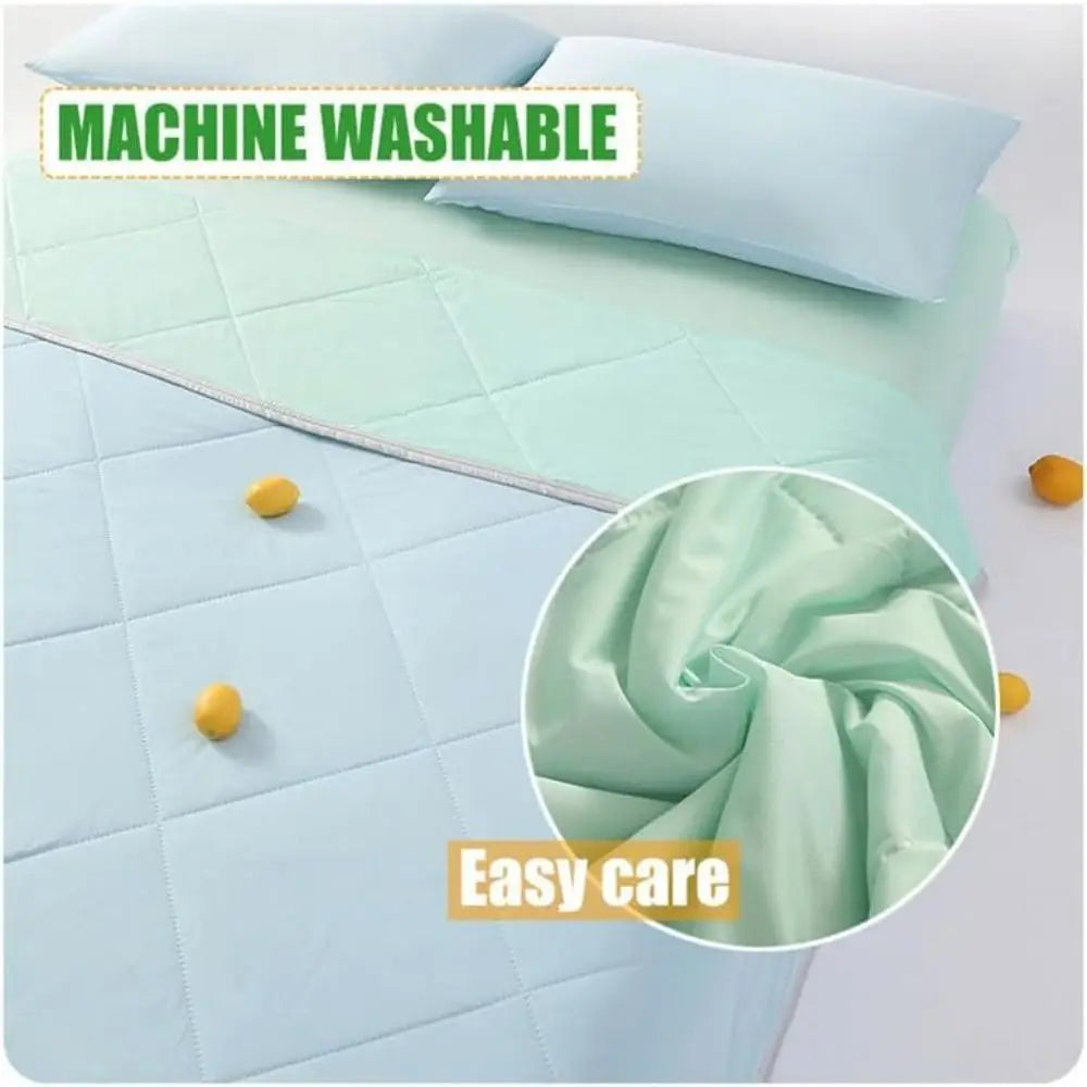 New Double Sided Cooling Blanket Cold Effect Breathable Conditioning Quilt Skin-Friendly Solid Color Cooler Quilt