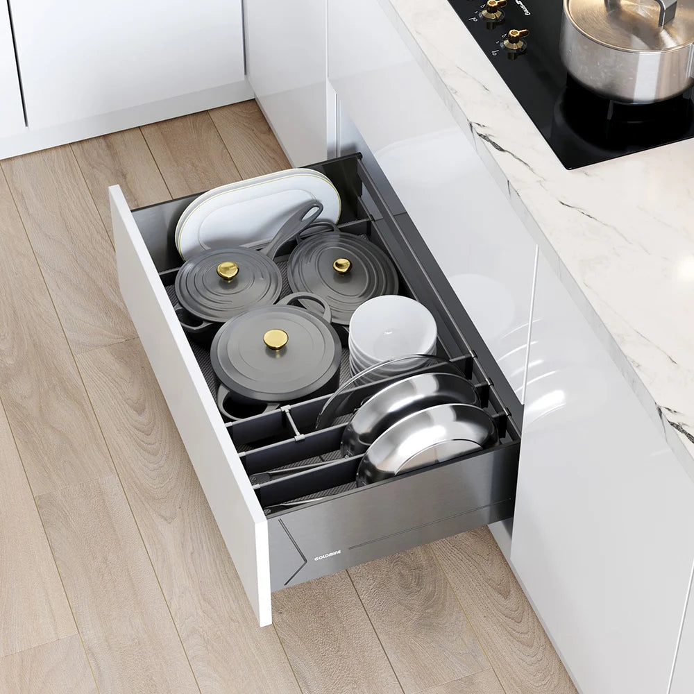 Cookware Storage Basket Pots Lids Cabinet Organizers High End Pullout Drawers For Kitchen Cabinet