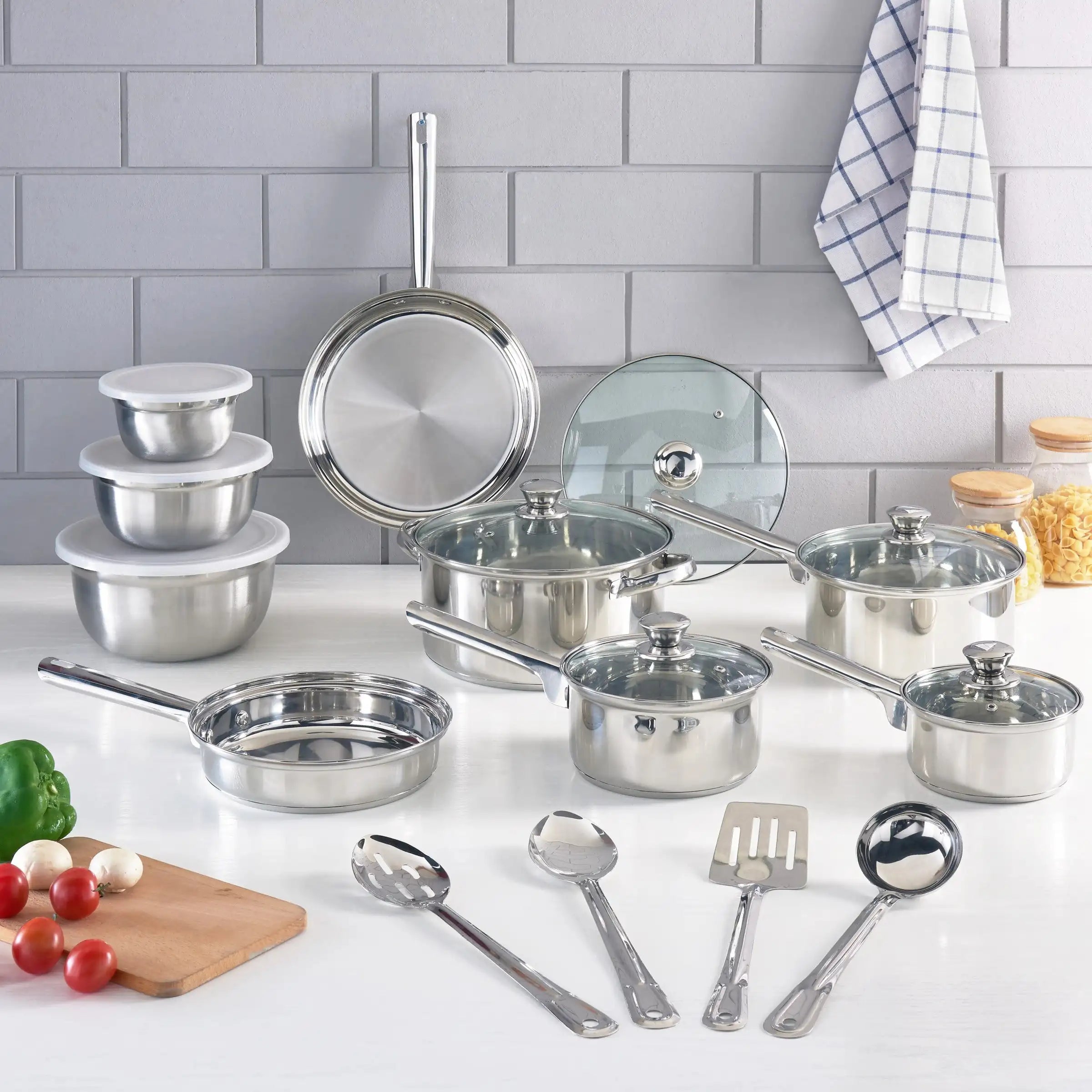 24-Piece Stainless Steel Cookware Set – Complete Kitchen Essentials