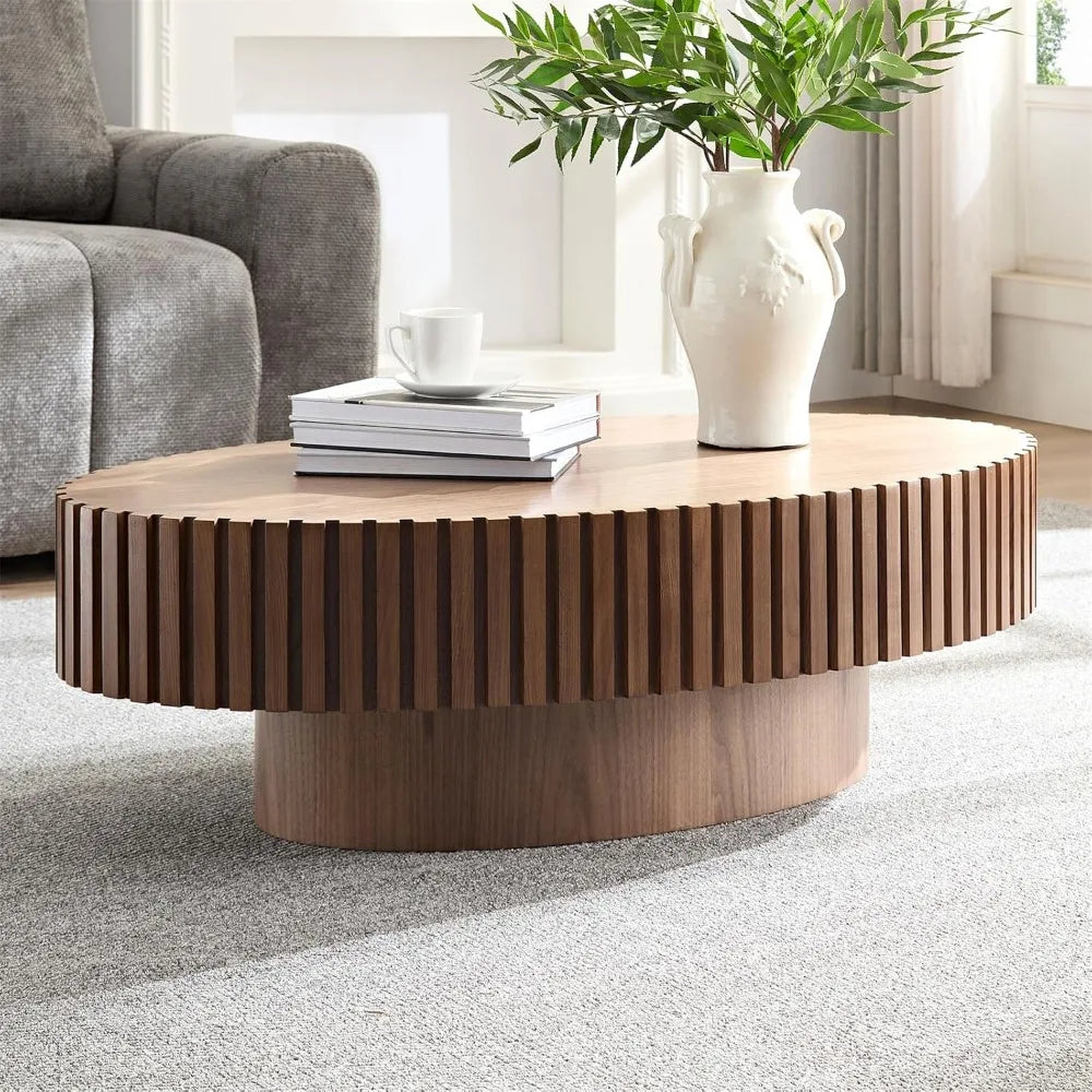 Modern Oval Wood Coffee Table