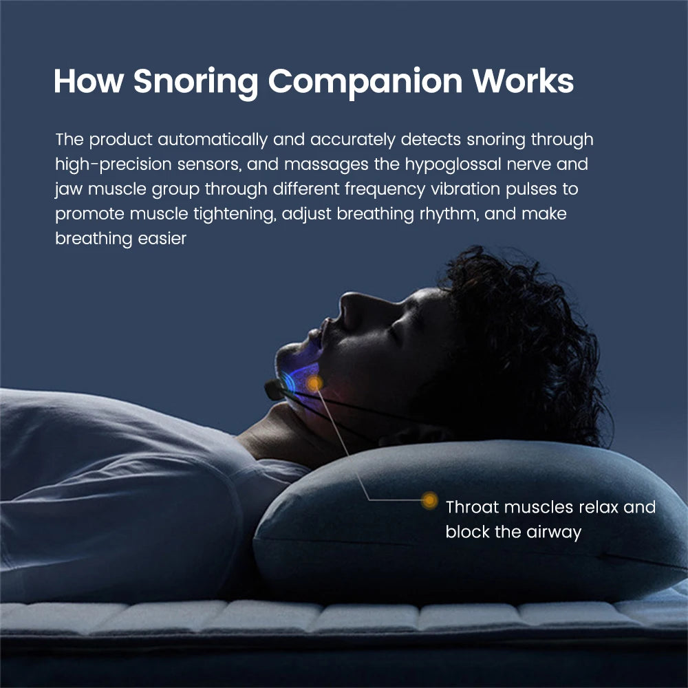 EMS Pulse Stop Snore Portable Comfortable Sleep Well Stop Snore Health Care Sleep Apnea Aid USB Smart Anti Snoring Device