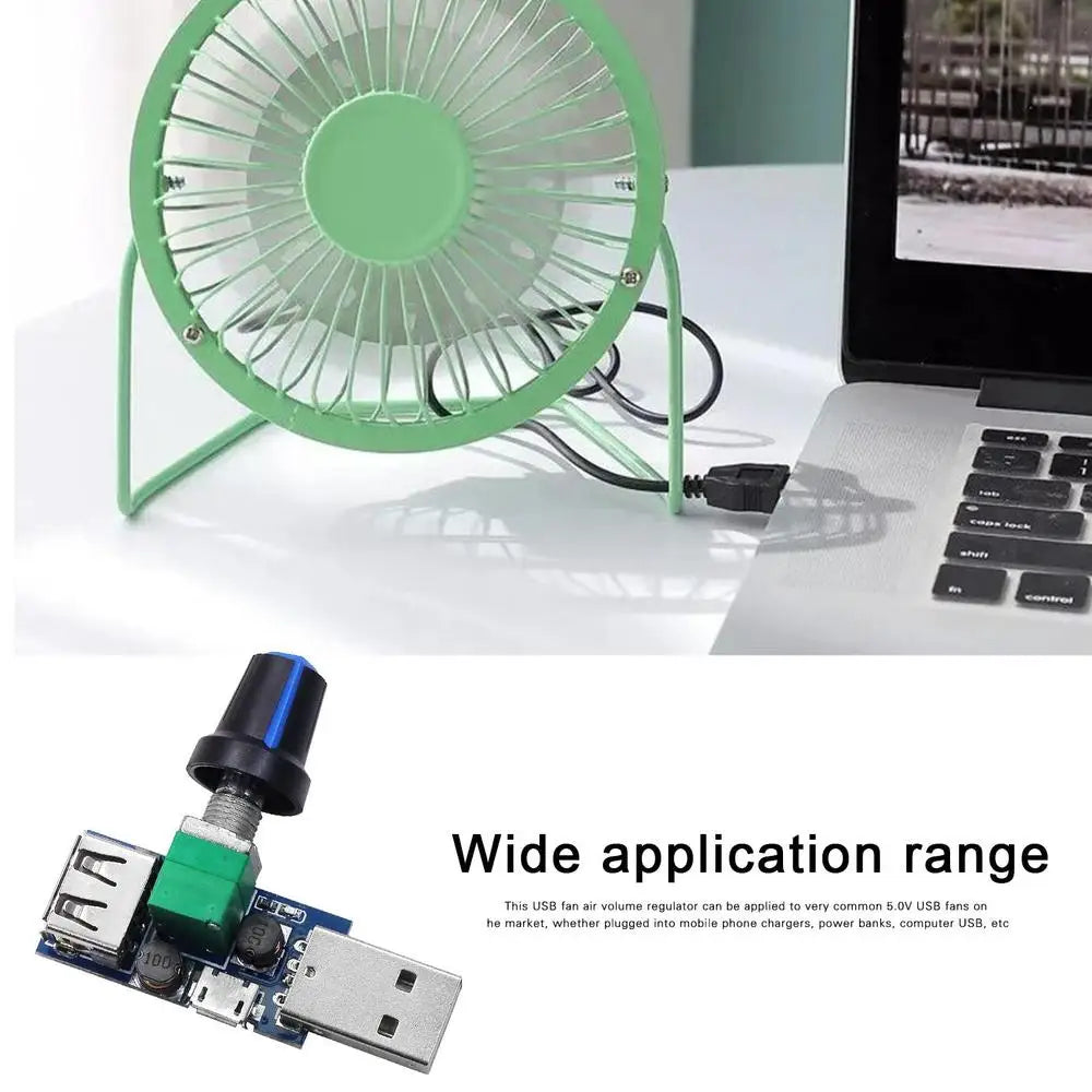 USB Fan Stepless Speed Controller 5W Regulator Speed Control Knob Multi Gear DC 4-12V To 2.5-8V USB Fan Governor With Switch