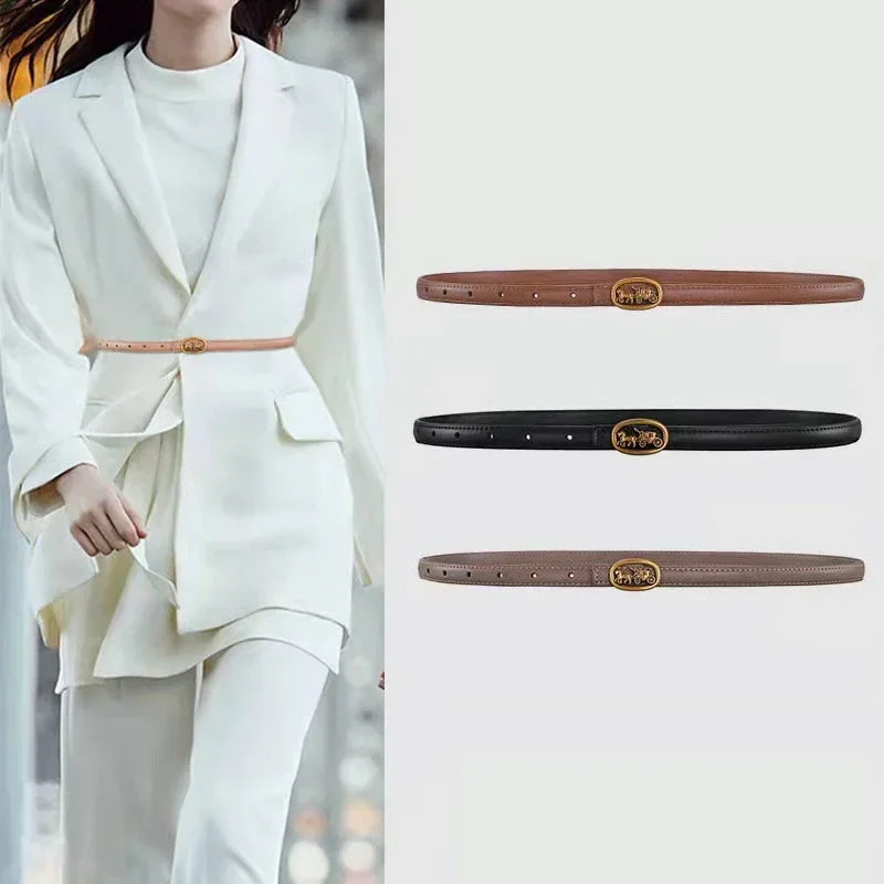 Women's Leather Pin Buckle Belt