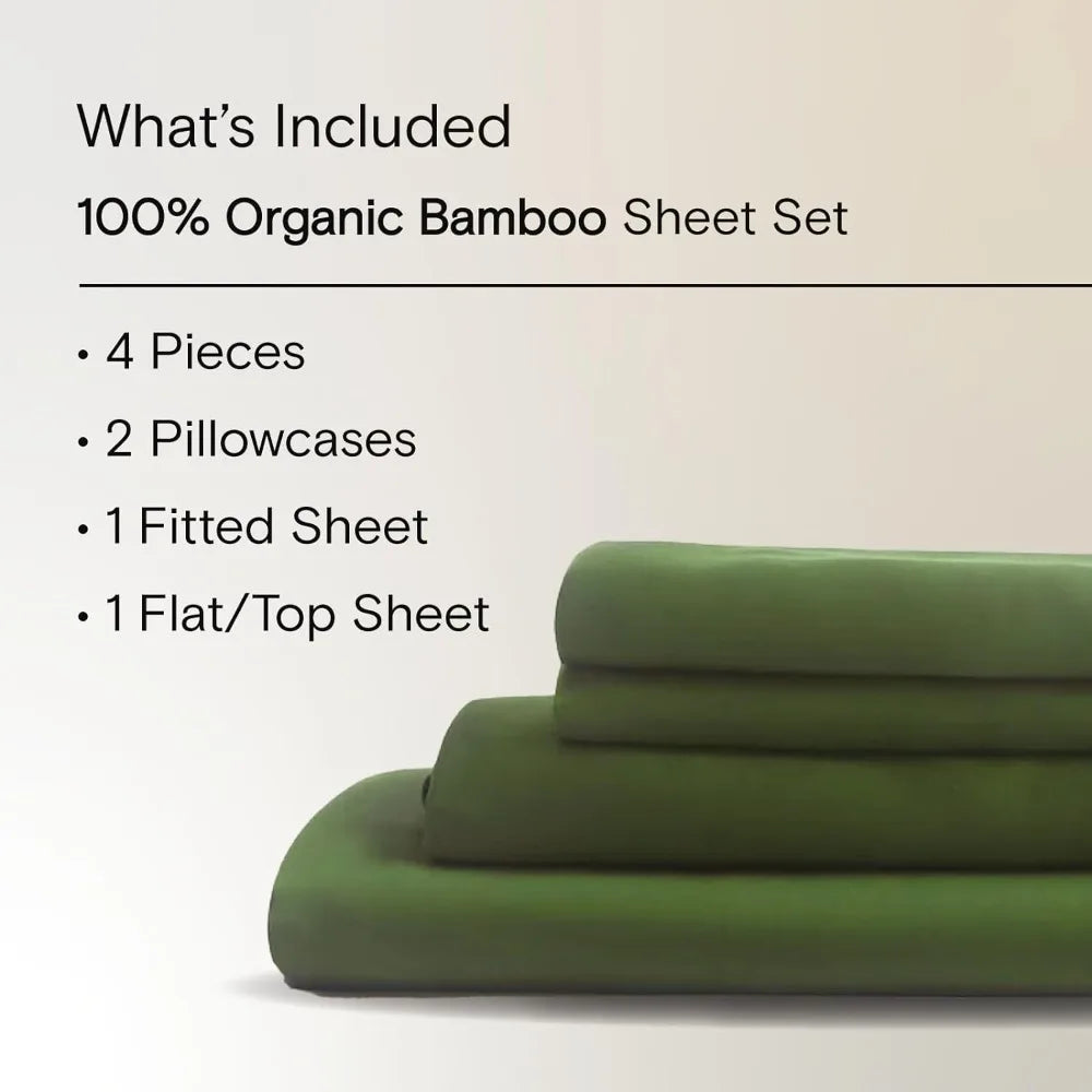 Buttery Soft Bed Linen Silky Breathable Comforter Sets 100% Organic Bamboo Sheet Set High GSM Cooling freight free