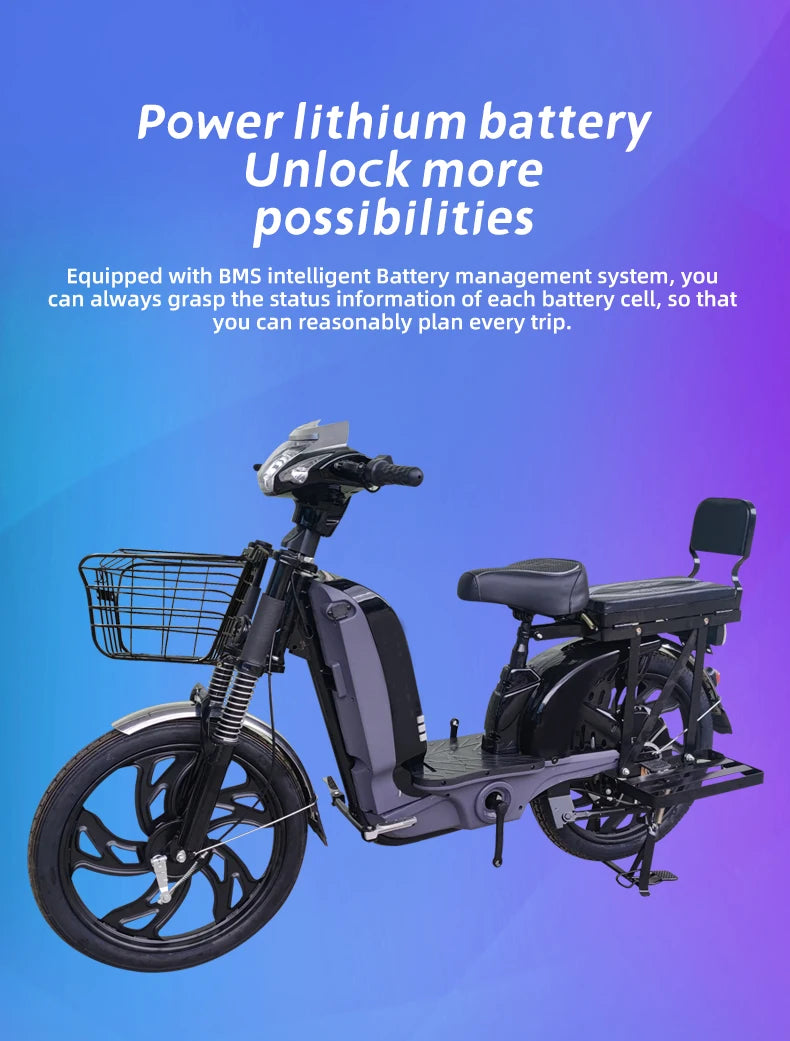 22 Inch Bailing King Electric Bicycle Heavy Type Household E-bike 400/800W электровелосипед Lithium Battery Electric Bike