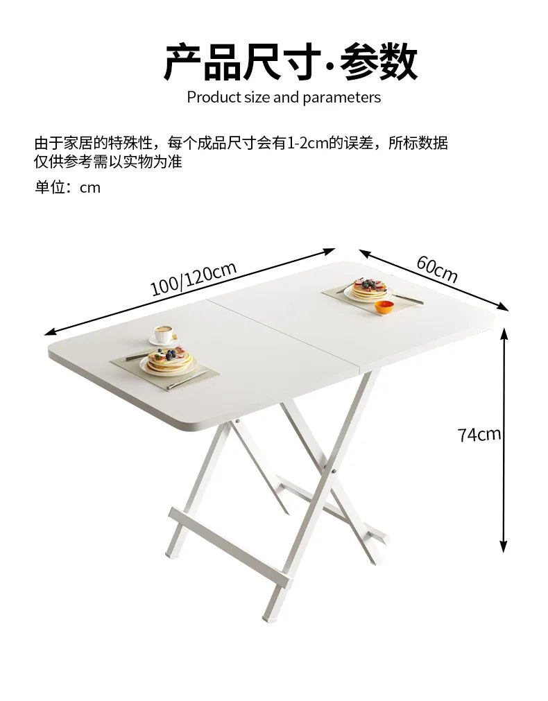 Simple Portable Kitchen Table Folding Coffee Modern Design Dining Table Nordic Black Juegos De Comedor Home Furniture HD50CZ