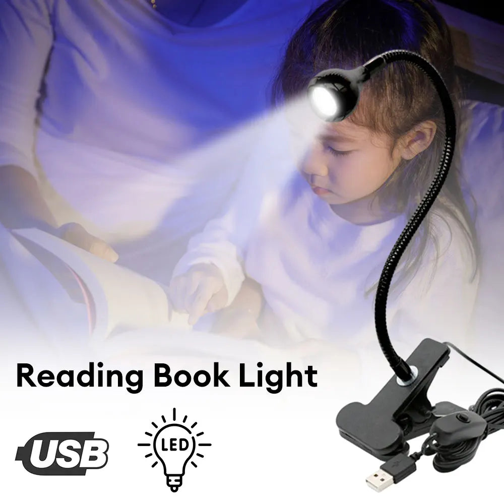 LED Desk Lamp Eye Protection Lamp Flexible Table Lamp USB Reading Light Adjustable Goosenecks Clip On Light Night Light