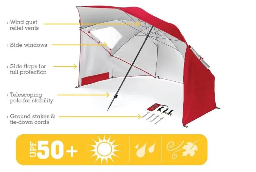 Cross border Amazon Sports Outdoor Portable Multi functional Sunshade Beach Tent Umbrella with Window Fishing Beach Umbrella