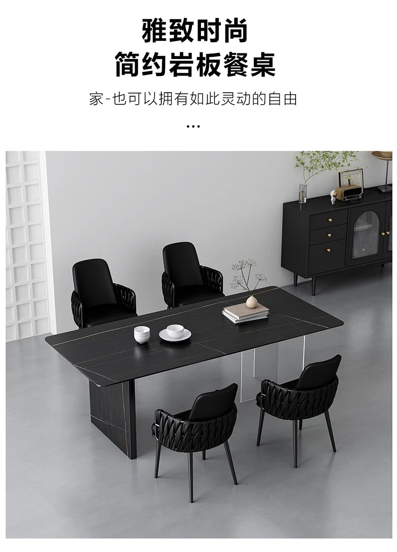 Nordic Minimalist Writing Desk Black Acrylic Manicure Design Dining Tables Modern Kitchen Mesas De Jantar Furnitures HD50CZ