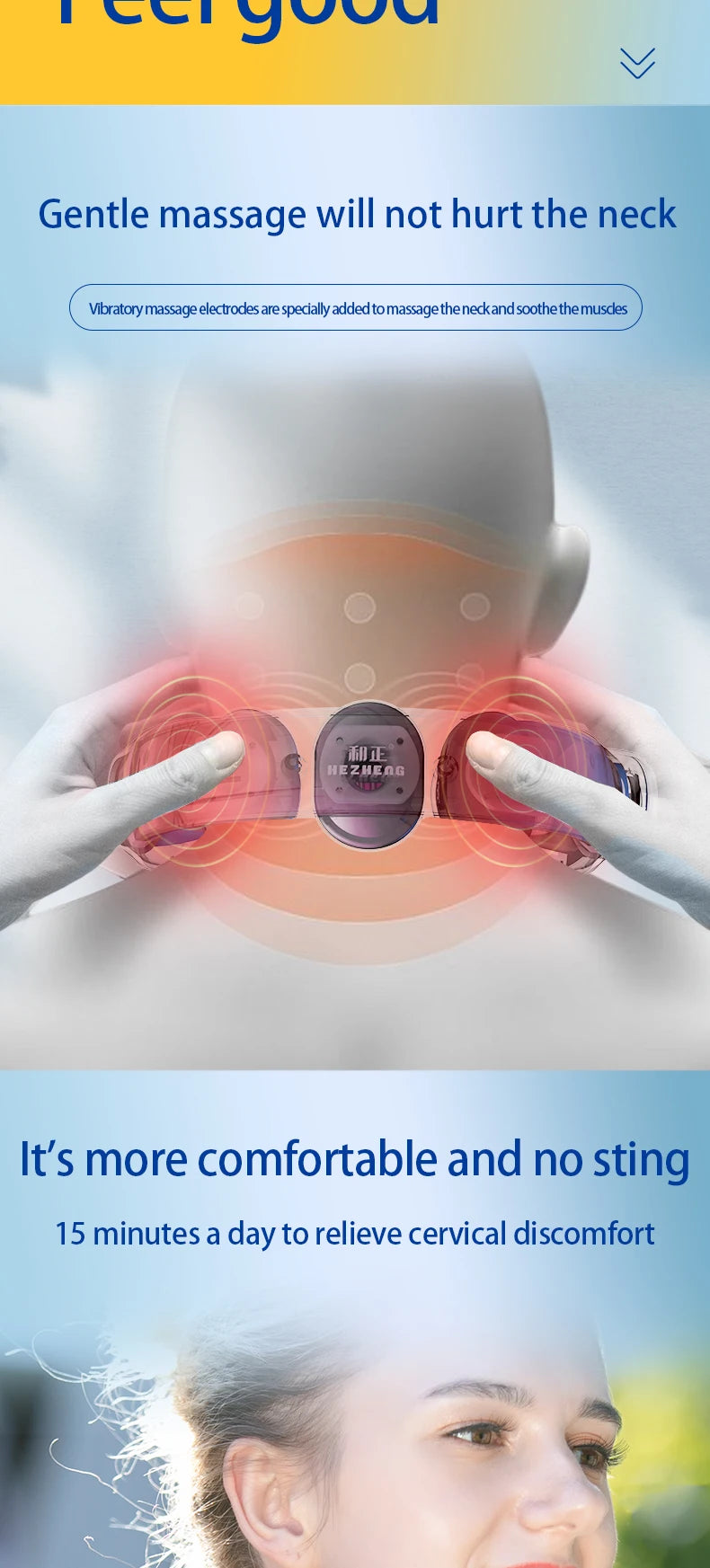 New Product Ideas 2024 Smart Health Wellness Neck Care Massager TENS Heating Therapy Muscle Pain Relief cervical Massage Device