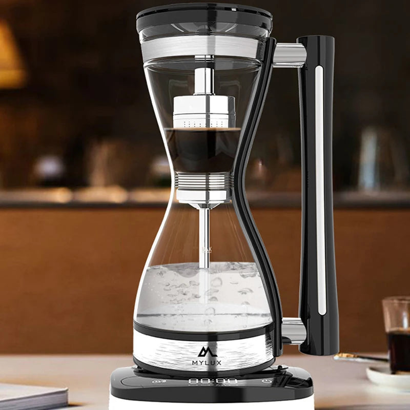 High-End Light Luxury Siphon Coffee Pot Office Home Small Automatic Coffee Pot Matching Base Coffee Utensils