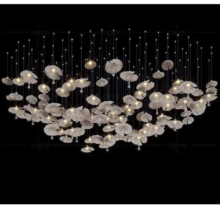 Personalized mushroom chandelier exquisite crystal light high-end atmospheric hotel lobby villa living room lighting