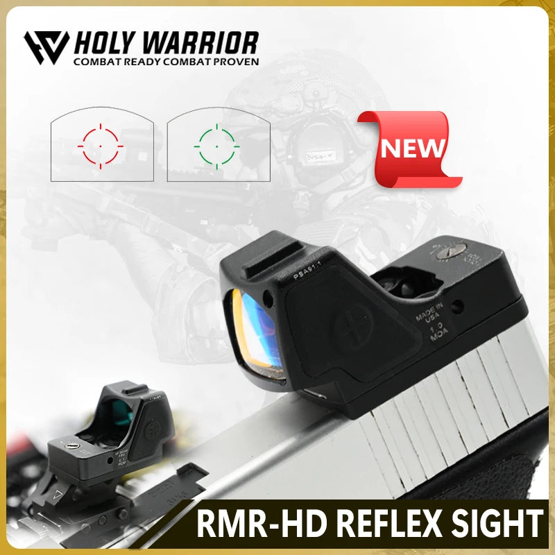 Tactical RMRHD Reflex Sight 1X Red Dot Sight 32MOA For Airsoft Multi Coated Lenses Fit Picatinny Rail/Mount for GLOCK Airsoft