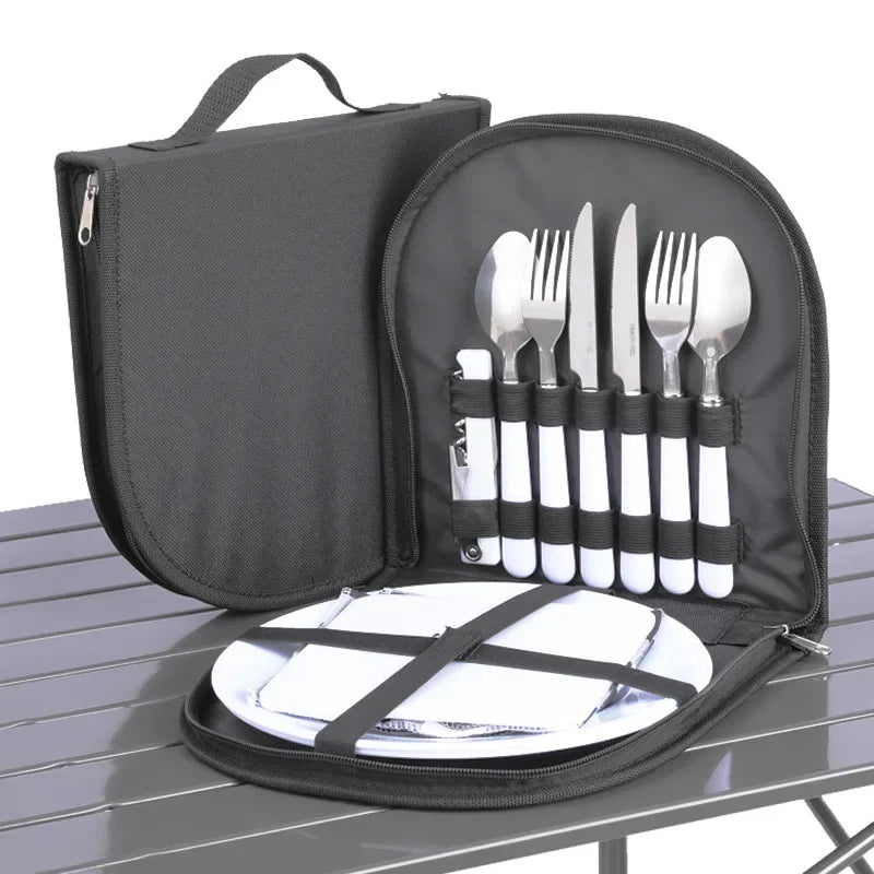 Outdoor Camping Tableware Bag Oxford Cloth Picnic Folding Portable Picnic BBQ Tableware Pouch Excluding Tableware 식기 가방