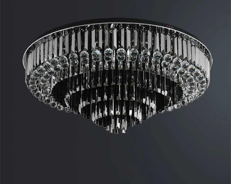 Modern Exalted Luxury Crystal Chandelier Lighting Round Hanging Lamp for Living Room Bedroom Indoor Home Light Fixtures