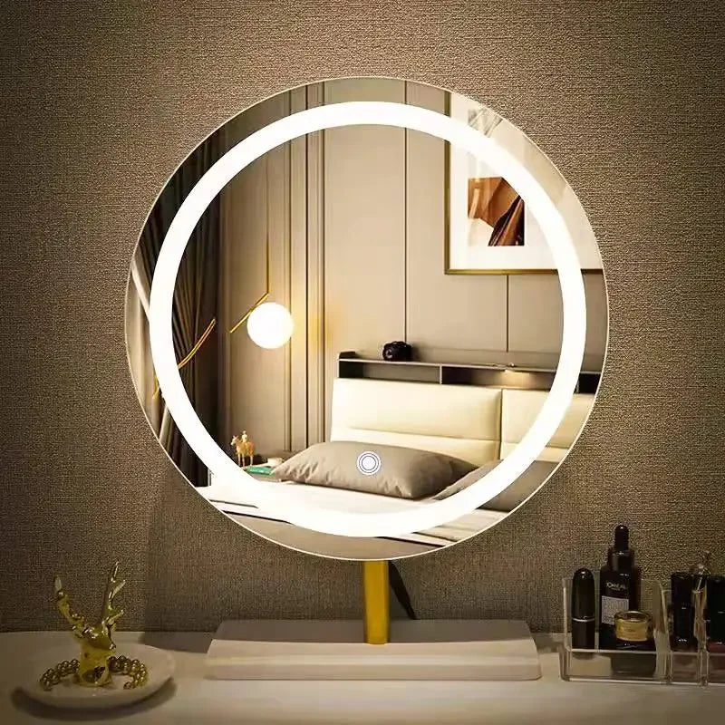 Modern Decorative Mirrors Living Room Quality Jeweler Gold Smart Decorative Mirror Round Makeup Espejo Pared Wall Decoration