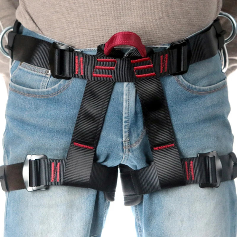 Safety Climbing Belt 25KN for Outdoor Rock Climbing Expand Training Half Body Harness Protective Supplies, Survival Equipment