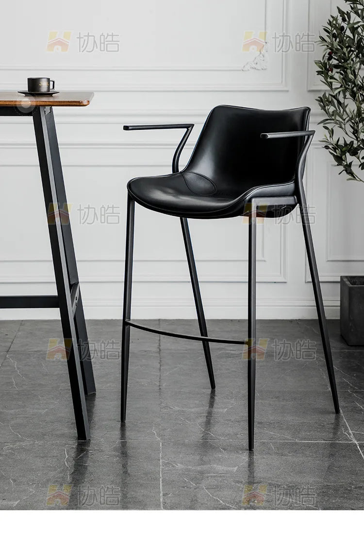 Industrial Nordic Bar Stools Home Luxury Reception Work Metal Chair Banquet Design Sillas Altas Furniture Bar For Home TD50DC