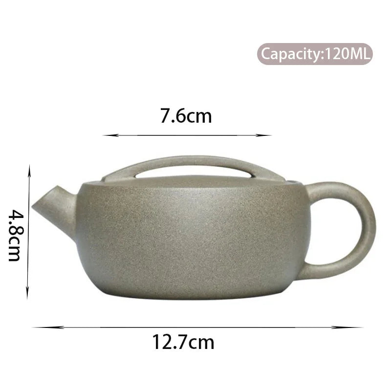 120ml Chinese Yixing Purple Clay Teapots Large Caliber Handmade Tea Pot Raw Ore Green Section Mud Kettle High-end Zisha Tea Set