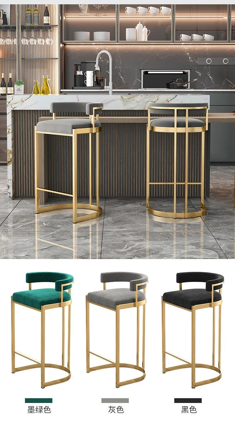 Modern Banquet Bar Stools Kitchen Counter Office Nordic Luxury Chair Manicure High Gamer Cadeira De Jantar Bar Furniture TD50DC