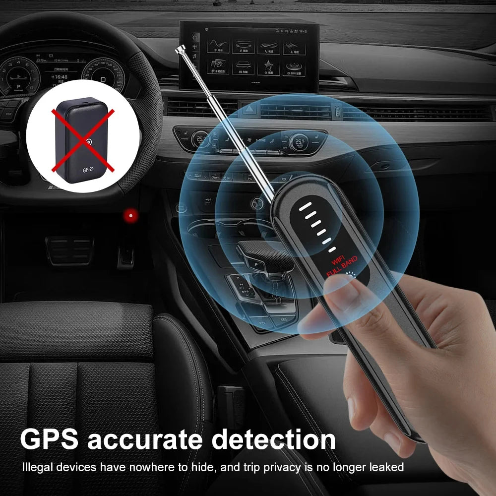 Hidden Camera Detector Anti-Spy Car GPS Tracker Listening Device Bug RF Wireless All Signal Scanner Gadget Security Protection