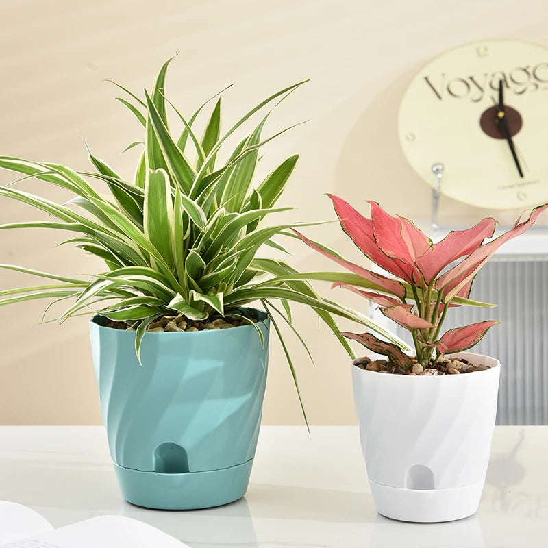 Plastic Flower Pots for Balcony, Simple and Breathable, High-end Planting, Home