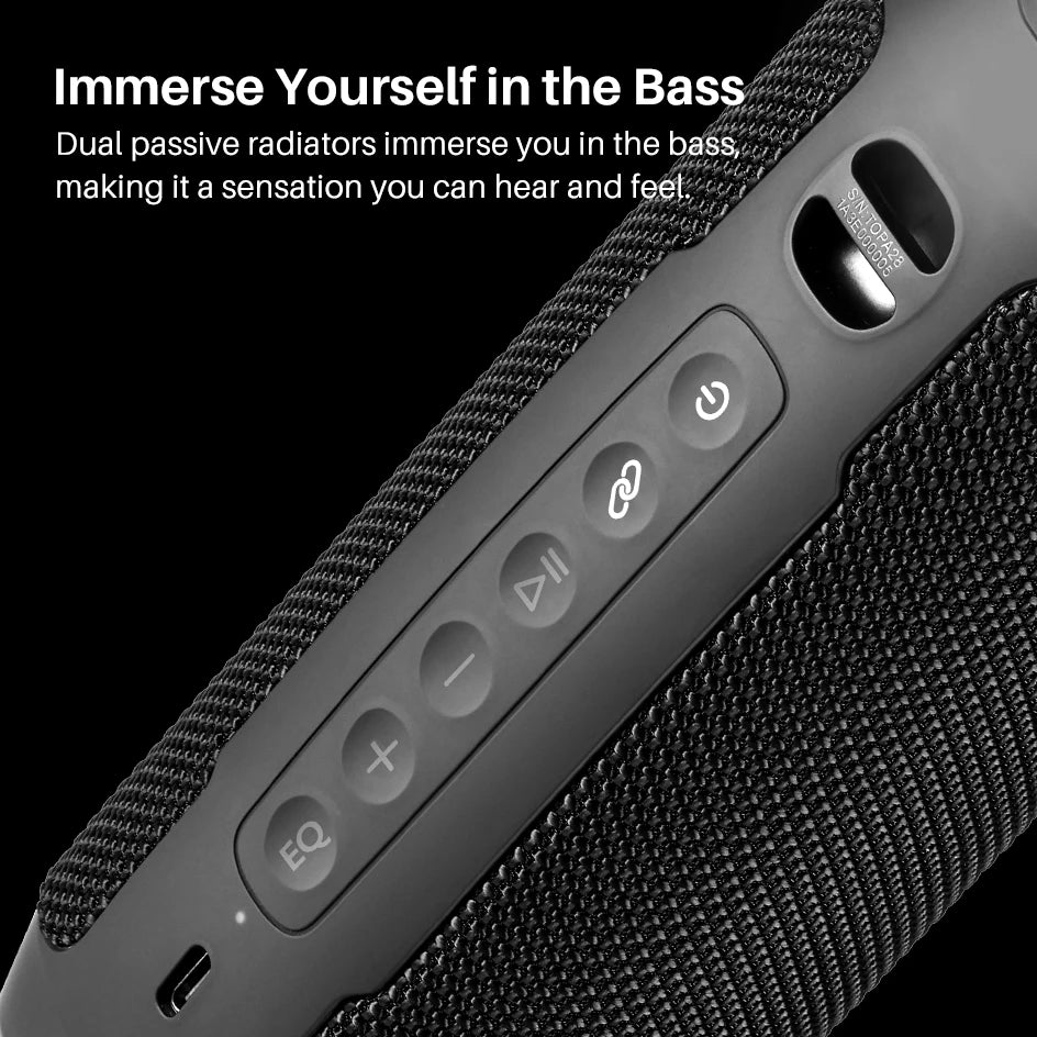 TOZO PA2 Bluetooth Speaker with Dual Drivers & Dual Bass Diaphragms Deep Bass Loud Stereo Sound 25H Playtime Wireless Speaker