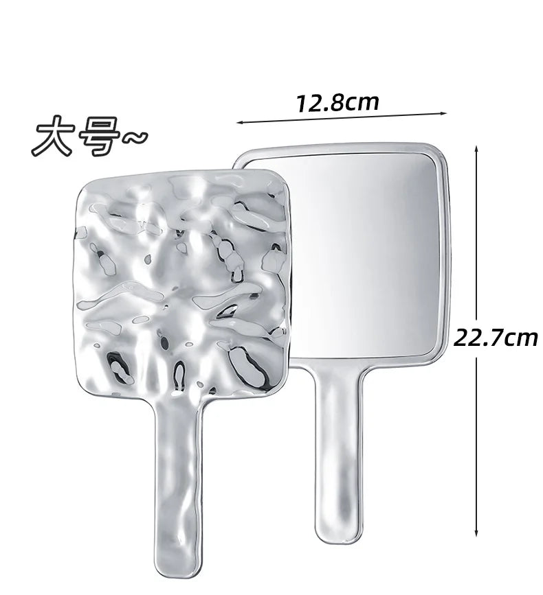 Light Luxury Senior Sense of Handheld Makeup Mirror Home Retro Ins Style Mirror Children Portable Handheld Beauty Mirror