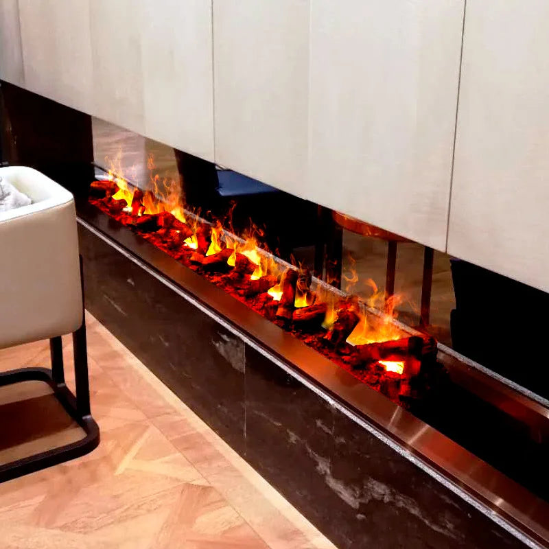 3D Atomized Electric Fireplace – RGB LED, Simulated Flame, & Humidifier