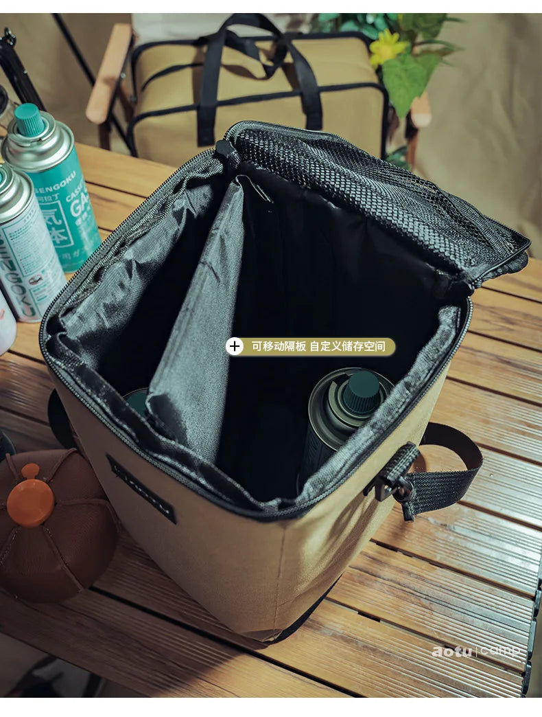 Camping Gas Tank Storage Bag Large Capacity Gas Canister Picnic light Organizer Ground Nail Tool Thickened Anti-Collision Bag