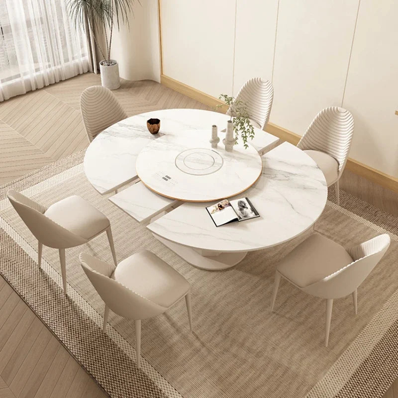 White Multifunction Dining Tables Extendable Modern Round Nordic Bar Table Simple Design Muebles De Cocina Furniture HD50CZ