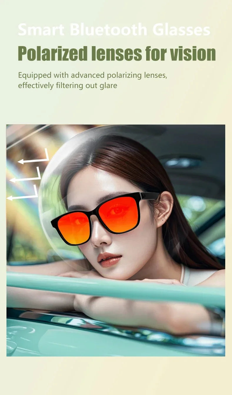 2024 Smart Sunglasses Bluetooth Glasses Listening to Music, Calling, Navigation, Anti UV Polarization Lens Suitable for Driving