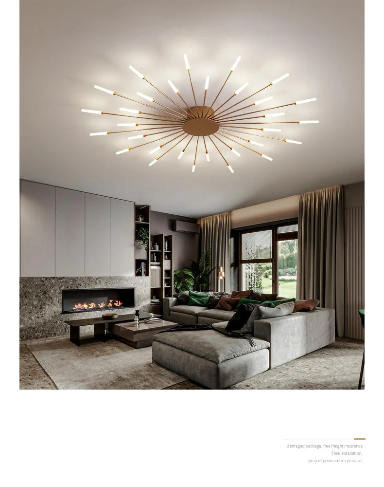 Modern Nordic LED Ceiling Chandelier for Living room Novelty fireworks modeling lighting Home Decoration Lamps Bedroom fixtures