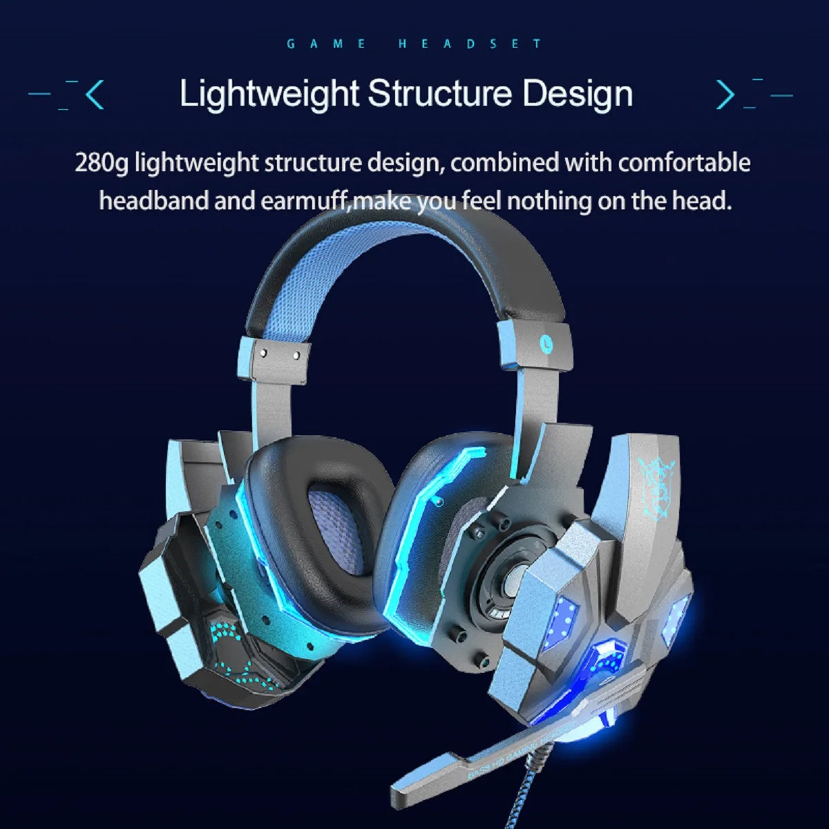 Luxury LED Light Wired Gaming Headphones With Microphone Noise-cancelling Gamer Headset for PC Computer Laptop PS4 PS5 Xbox