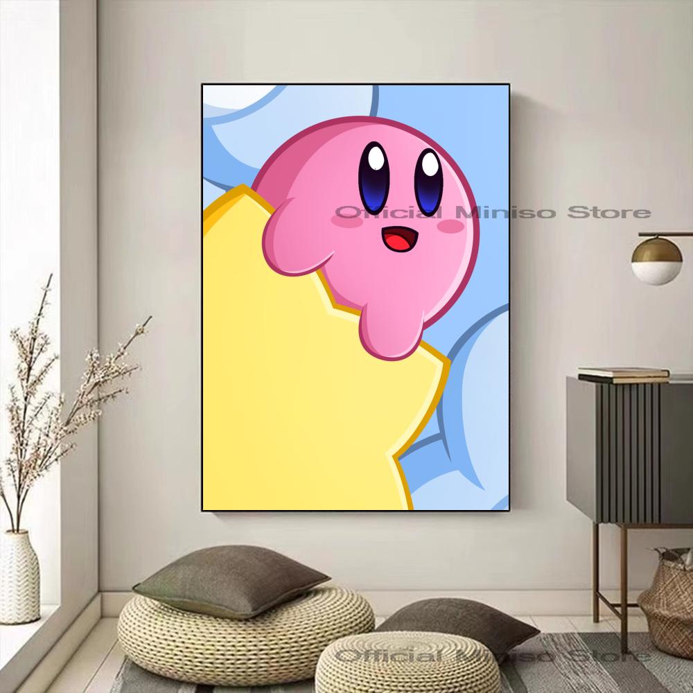 Cartoon Cute K-Kirby Poster Poster Paper Print Home Living Room Bedroom Entrance Bar Restaurant Cafe Art Painting Decoration